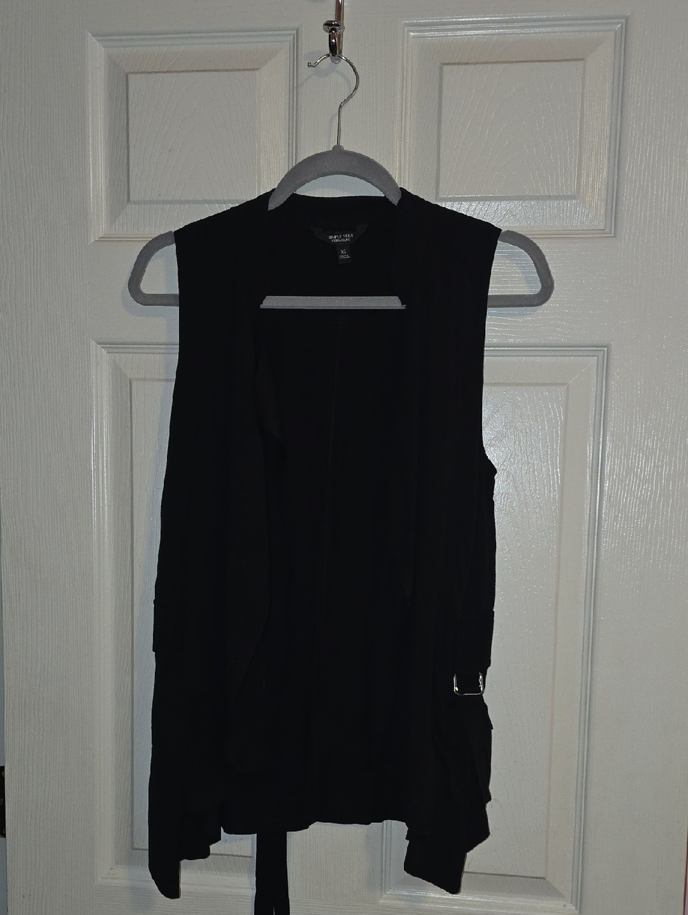 Simply Vera Vera Wang Black‎ Open-Front Draped Sleeveless Vest